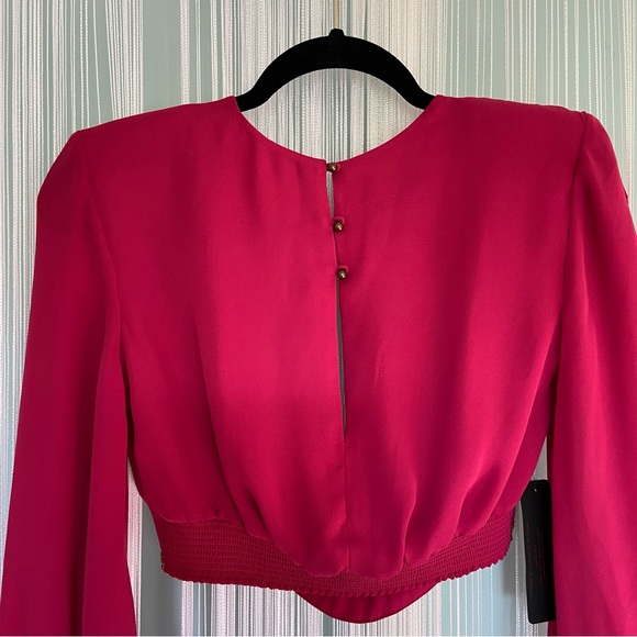 Bebe Embellished Crop Shirt NWT Size XS - Picture 3 of 17